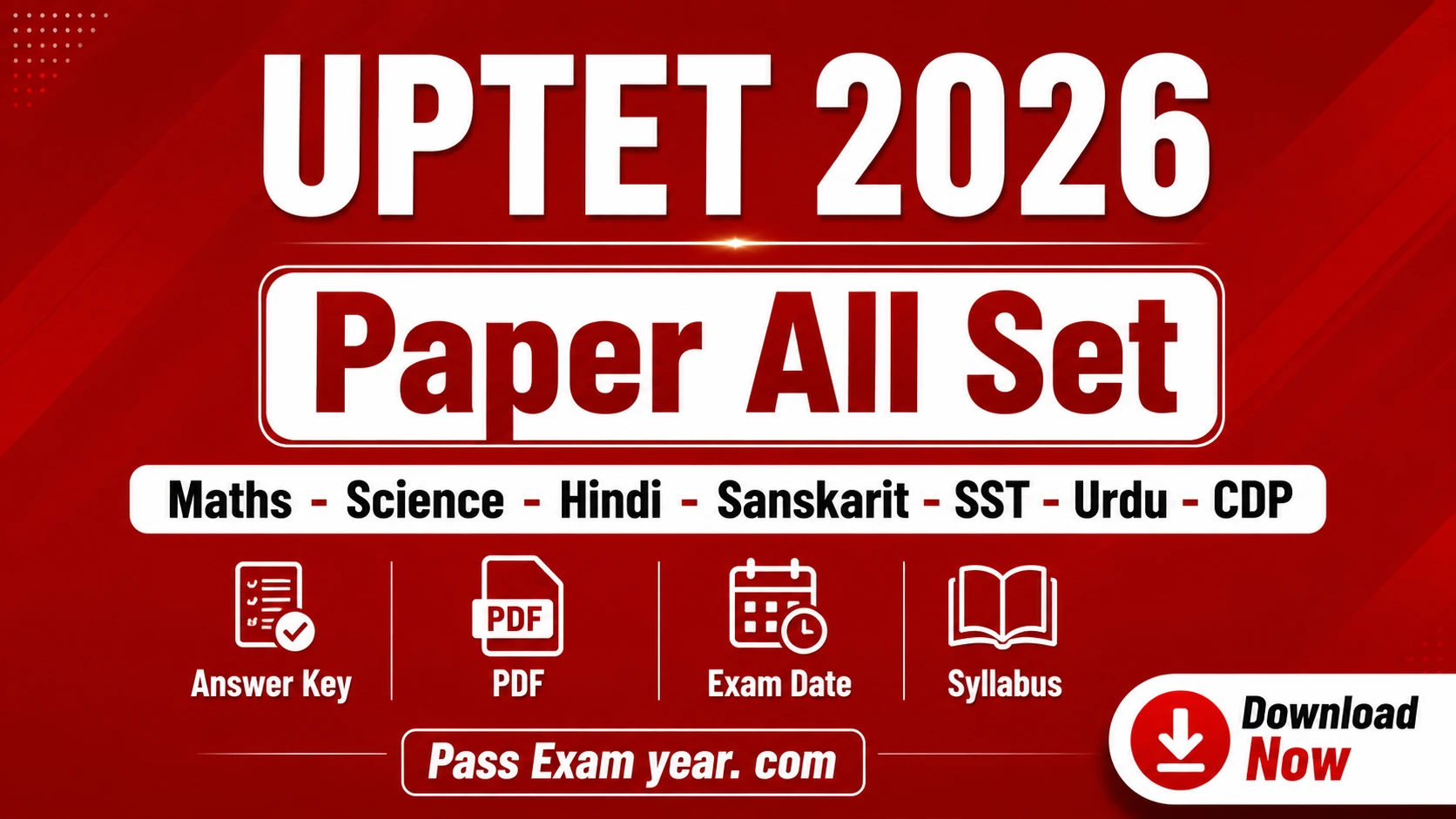 UPTET Question Paper 2026 PDF Download All Sets Paper 1 Paper 2